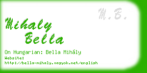 mihaly bella business card
